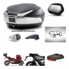SHAD Maletas SH35 PREMIUM + soporte montaje baul SH48 tapa respaldo accesorios KIT-475493
