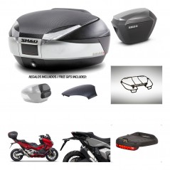 SHAD Maletas sh23 alu + soporte montaje baul SH48 tapa respaldo accesorios KIT-475495