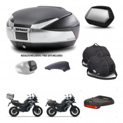 SHAD Maletas SH35 PREMIUM + soporte montaje baul SH48 tapa respaldo accesorios KIT-475518