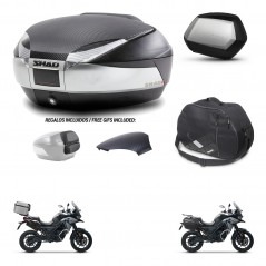 SHAD Maletas SH35 PREMIUM + soporte montaje baul SH48 tapa respaldo accesorios KIT-475523