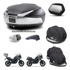 SHAD Maletas SH35 PREMIUM + soporte montaje baul SH48 tapa respaldo accesorios KIT-475524