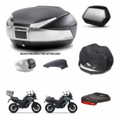 SHAD Maletas SH35 PREMIUM + soporte montaje baul SH48 tapa respaldo accesorios KIT-475529