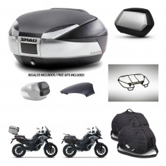 SHAD Maletas SH35 PREMIUM + soporte montaje baul SH48 tapa respaldo accesorios KIT-475536