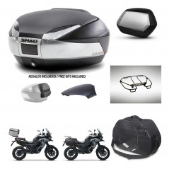SHAD Maletas SH35 PREMIUM + soporte montaje baul SH48 tapa respaldo accesorios KIT-475547