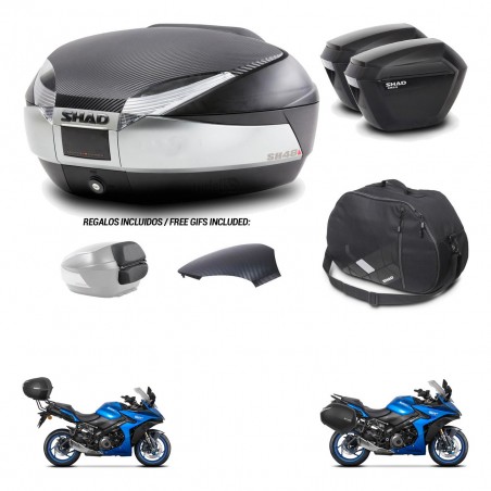 SHAD Maletas sh23 + soporte montaje baul SH48 tapa respaldo accesorios KIT-475618