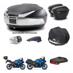 SHAD Maletas sh23 + soporte montaje baul SH48 tapa respaldo accesorios KIT-475624