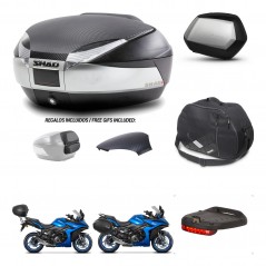 SHAD Maletas SH35 PREMIUM + soporte montaje baul SH48 tapa respaldo accesorios KIT-475625