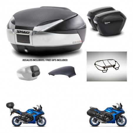 SHAD Maletas sh23 + soporte montaje baul SH48 tapa respaldo accesorios KIT-475630