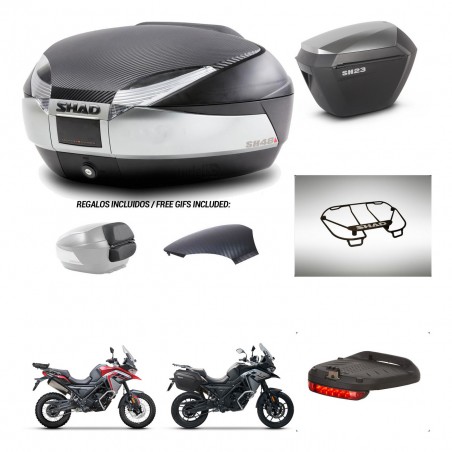 SHAD SH23 alu suitcases + mounting bracket SH48 trunk backrest cover accessories KIT-475687