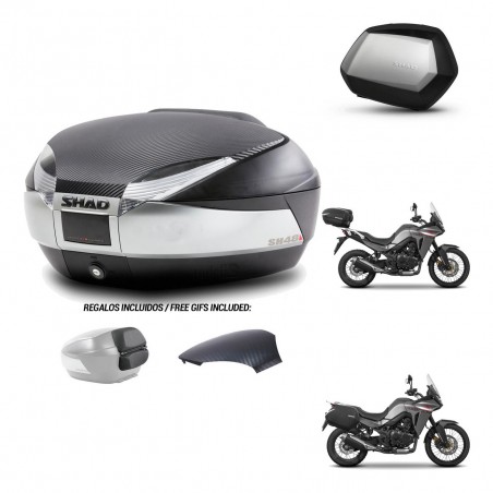 SHAD Maletas SH35 PREMIUM + soporte montaje baul SH48 tapa respaldo KIT-475703