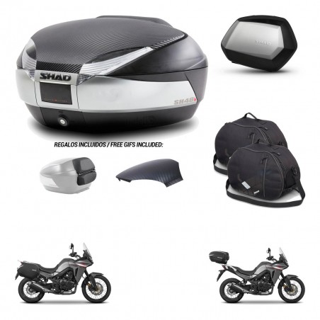 SHAD Maletas SH35 PREMIUM + soporte montaje baul SH48 tapa respaldo accesorios KIT-475704