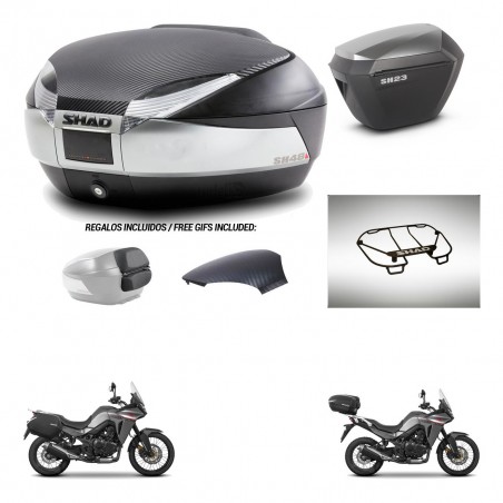 SHAD Maletas sh23 alu + soporte montaje baul SH48 tapa respaldo accesorios KIT-475729