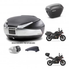 SHAD SH23 alu suitcases + mounting bracket SH48 trunk backrest cover KIT-475753