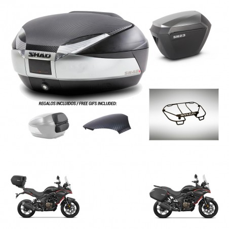 SHAD Maletas sh23 alu + soporte montaje baul SH48 tapa respaldo accesorios KIT-475777