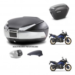 SHAD SH23 alu suitcases + mounting bracket SH48 trunk backrest cover KIT-475801