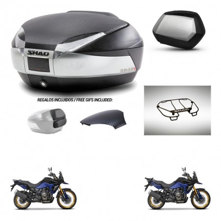 SHAD Maletas SH35 PREMIUM + soporte montaje baul SH48 tapa respaldo accesorios KIT-475823