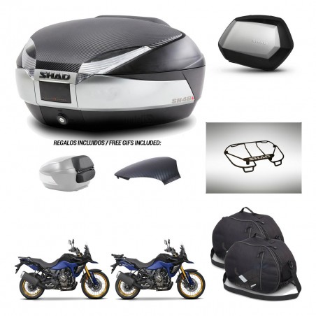 SHAD Maletas SH35 PREMIUM + soporte montaje baul SH48 tapa respaldo accesorios KIT-475824