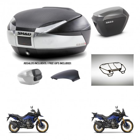 SHAD SH23 alu suitcases + mounting bracket SH48 trunk backrest cover accessories KIT-475825