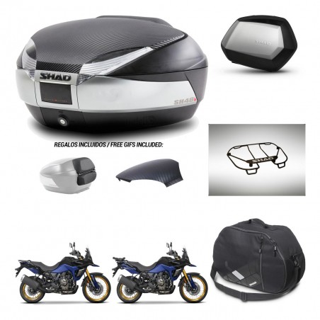 SHAD Maletas SH35 PREMIUM + soporte montaje baul SH48 tapa respaldo accesorios KIT-475835
