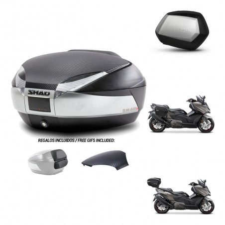 SHAD Maletas SH35 PREMIUM + soporte montaje baul SH48 tapa respaldo KIT-475895