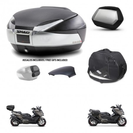 SHAD Maletas SH35 PREMIUM + soporte montaje baul SH48 tapa respaldo accesorios KIT-475907