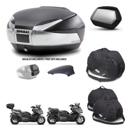 SHAD Maletas SH35 PREMIUM + soporte montaje baul SH48 tapa respaldo accesorios KIT-475908