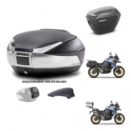 SHAD Maletas sh23 alu + soporte montaje baul SH48 tapa respaldo KIT-475945