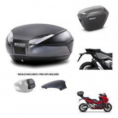 SHAD Maletas sh23 alu + soporte montaje baul SH48 tapa respaldo 49 L KIT-475993