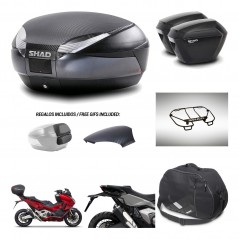 SHAD Maletas sh23 + soporte montaje baul SH48 tapa respaldo accesorios 49 L KIT-476026