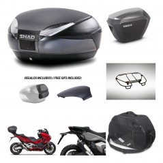 SHAD Maletas sh23 alu + soporte montaje baul SH48 tapa respaldo accesorios 49 L KIT-476029