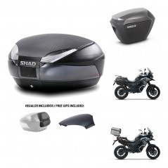 SHAD Maletas sh23 alu + soporte montaje baul SH48 tapa respaldo 49 L KIT-476041