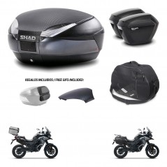 SHAD Maletas sh23 + soporte montaje baul SH48 tapa respaldo accesorios 49 L KIT-476050