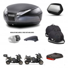 SHAD SH35 PREMIUM suitcases + mounting bracket SH48 trunk backrest cover accessories 49 L KIT-476094