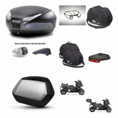 SHAD Maletas SH35 PREMIUM + soporte montaje baul SH48 tapa respaldo accesorios 49 L KIT-476130