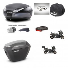 SHAD Maletas sh23 alu + soporte montaje baul SH48 tapa respaldo accesorios 49 L KIT-476131