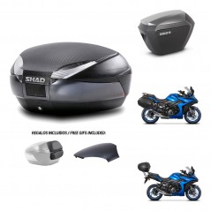 SHAD Maletas sh23 alu + soporte montaje baul SH48 tapa respaldo 49 L KIT-476137