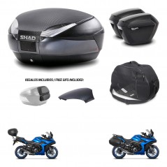 SHAD Maletas sh23 + soporte montaje baul SH48 tapa respaldo accesorios 49 L KIT-476146