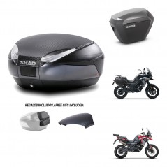 SHAD Maletas sh23 alu + soporte montaje baul SH48 tapa respaldo 49 L KIT-476185