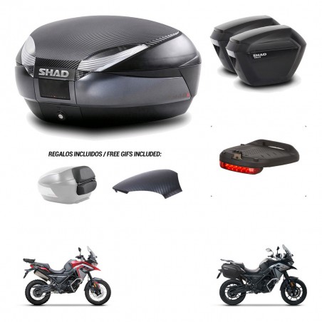 SHAD Maletas sh23 + soporte montaje baul SH48 tapa respaldo accesorios 49 L KIT-476188