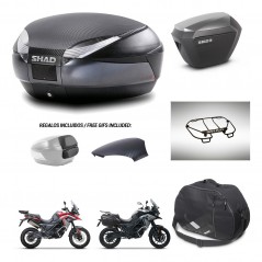 SHAD Maletas sh23 alu + soporte montaje baul SH48 tapa respaldo accesorios 49 L KIT-476221
