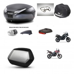 SHAD Maletas SH35 PREMIUM + soporte montaje baul SH48 tapa respaldo accesorios 49 L KIT-476225
