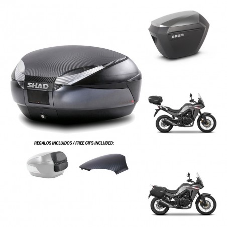 SHAD Maletas sh23 alu + soporte montaje baul SH48 tapa respaldo 49 L KIT-476233
