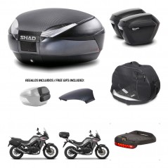 SHAD Maletas sh23 + soporte montaje baul SH48 tapa respaldo accesorios 49 L KIT-476248