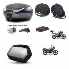 SHAD Maletas SH35 PREMIUM + soporte montaje baul SH48 tapa respaldo accesorios 49 L KIT-476250