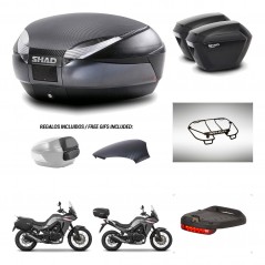 SHAD Maletas sh23 + soporte montaje baul SH48 tapa respaldo accesorios 49 L KIT-476260