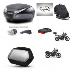 SHAD Maletas SH35 PREMIUM + soporte montaje baul SH48 tapa respaldo accesorios 49 L KIT-476262