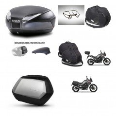 SHAD Maletas SH35 PREMIUM + soporte montaje baul SH48 tapa respaldo accesorios 49 L KIT-476268