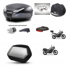 SHAD Maletas SH35 PREMIUM + soporte montaje baul SH48 tapa respaldo accesorios 49 L KIT-476273