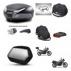 SHAD Maletas SH35 PREMIUM + soporte montaje baul SH48 tapa respaldo accesorios 49 L KIT-476274