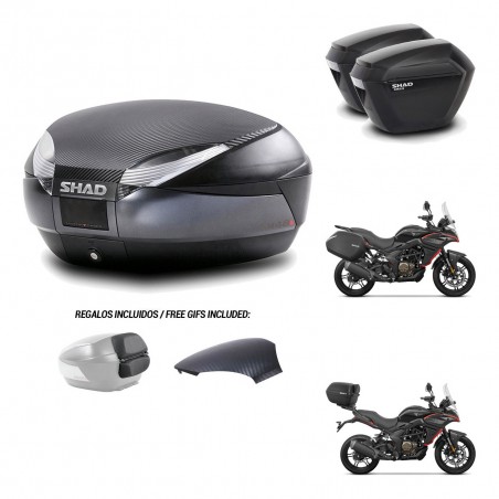 SHAD Maletas sh23 + soporte montaje baul SH48 tapa respaldo 49 L KIT-476278